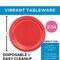 24 Count Red Paper Plates 7" Round Dessert Plates for Holiday and Birthday Parties